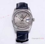 Premium Quality Rolex Day-Date Diamond Leather Strap Watch 2836-2 Movement